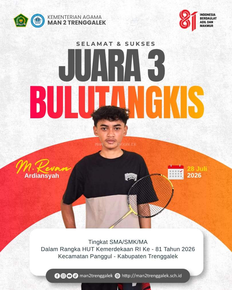 Siswa MAN 2 Trenggalek Raih Juara 3 Bulutangkis Putra di Ajang PHBN Kecamatan Panggul